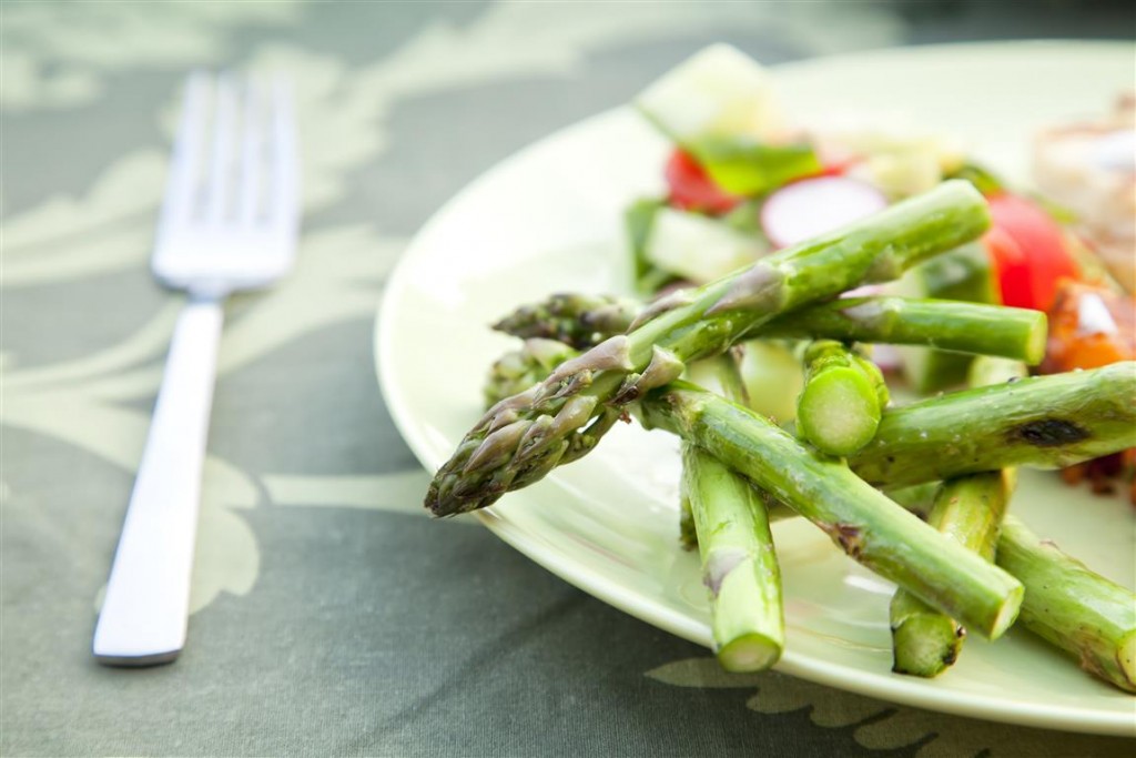 Delicious green grilled asparagus